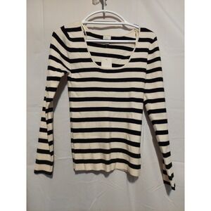 A New Day Women's‎ XL Long Sleeve Ribbed Knit Striped Top Pullover